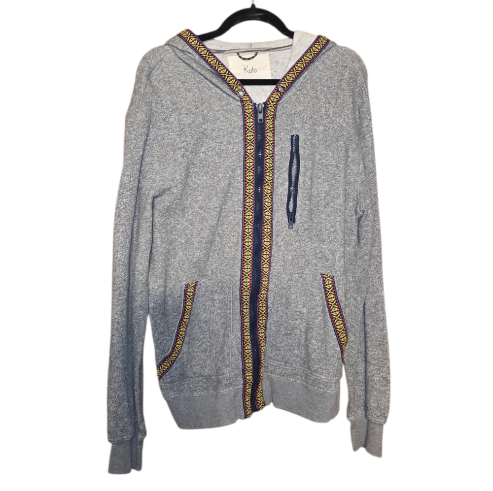 Koto Zip Up Aztecan Hoodie Medium